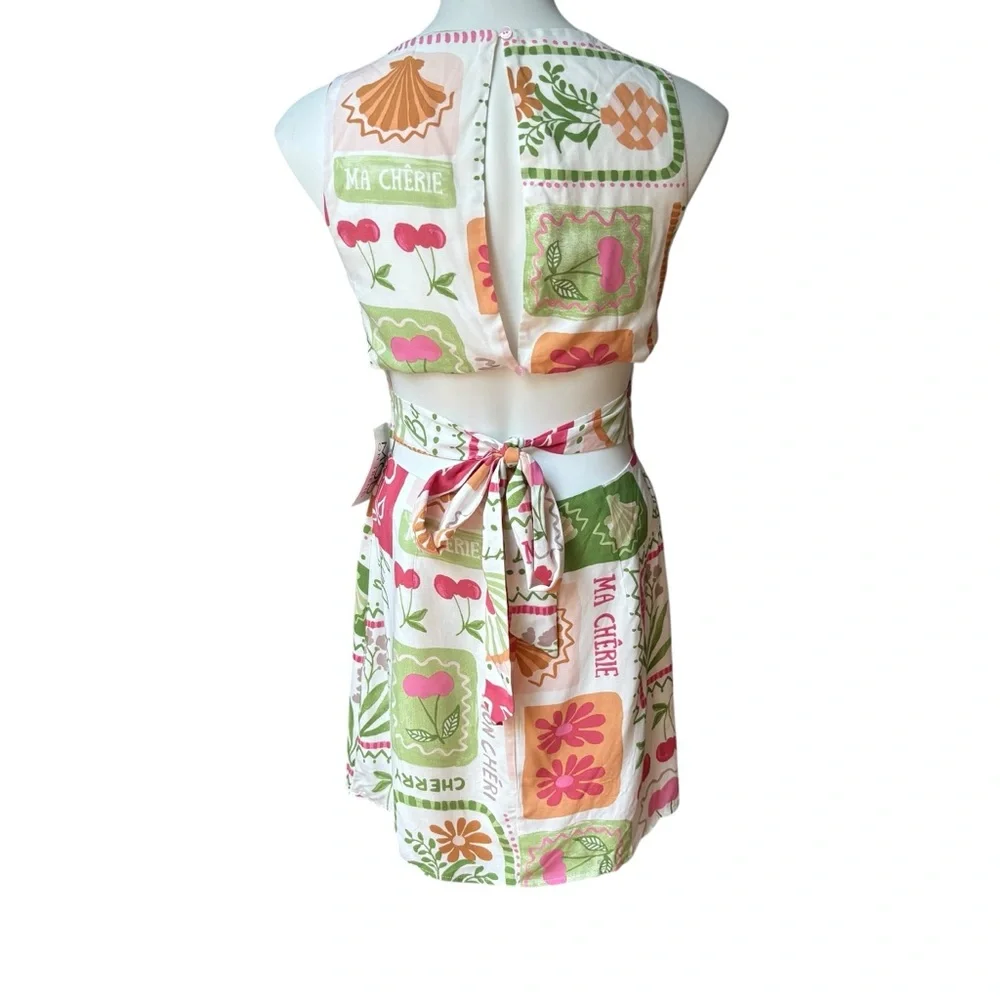 NWT, Mod On Trend Secret Symphony Cutout Tie Back Print Dress!, Sz S - Picture 5 of 16